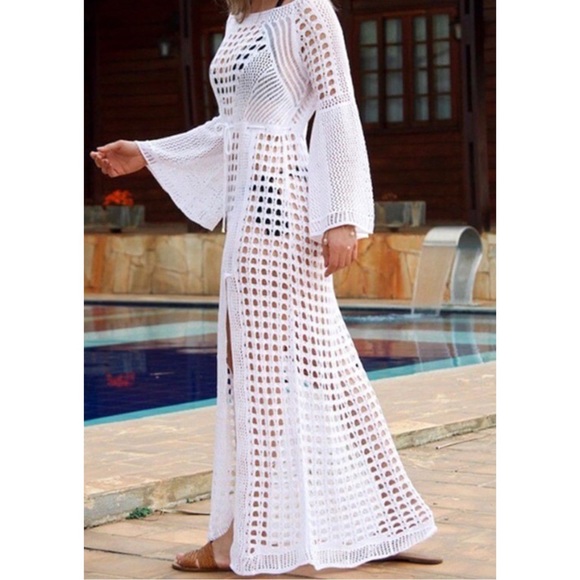 Twelve Thirty Four Swim Nwt White Crochet Knit Swimsuit Cover Up
